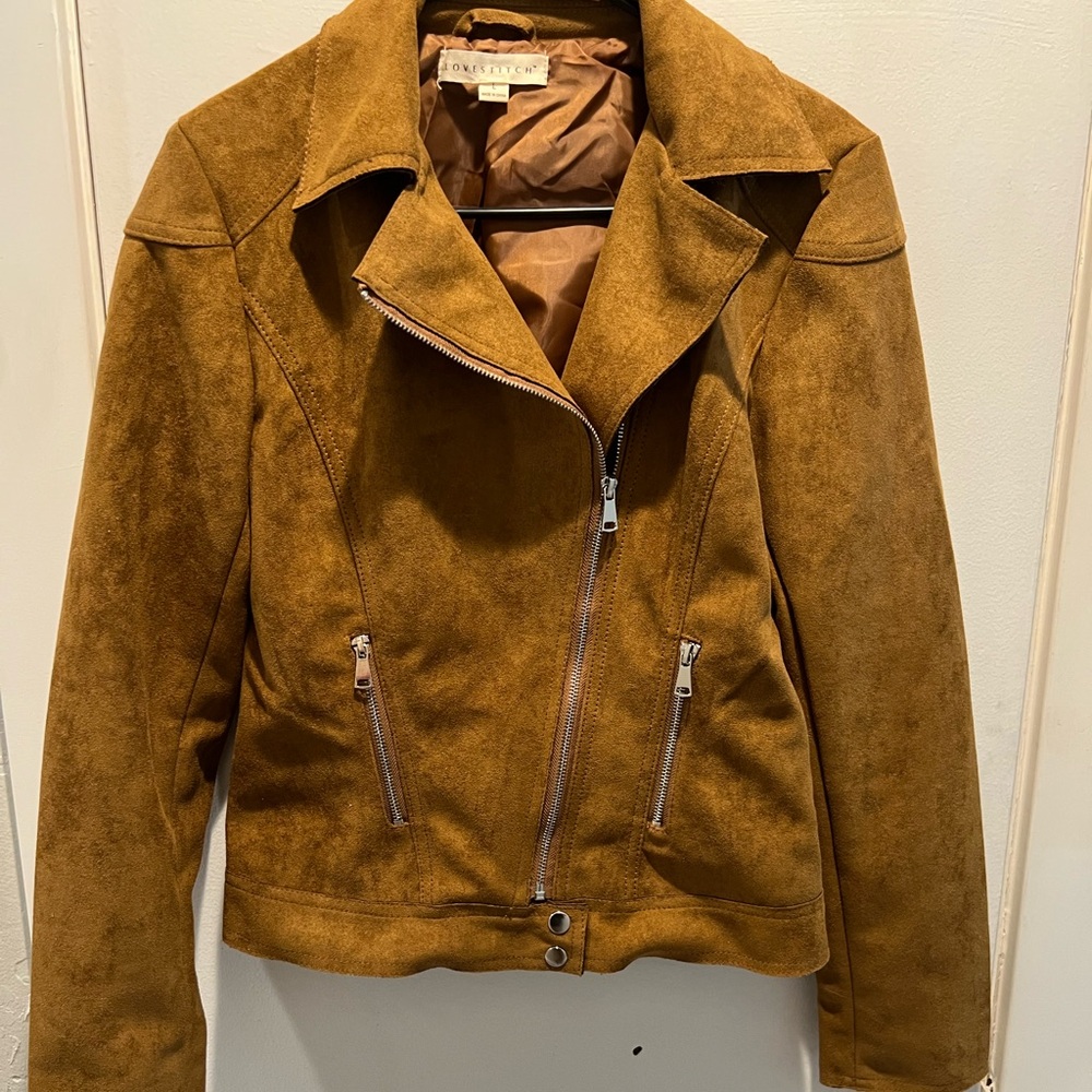 Love stitch, western suede jacket